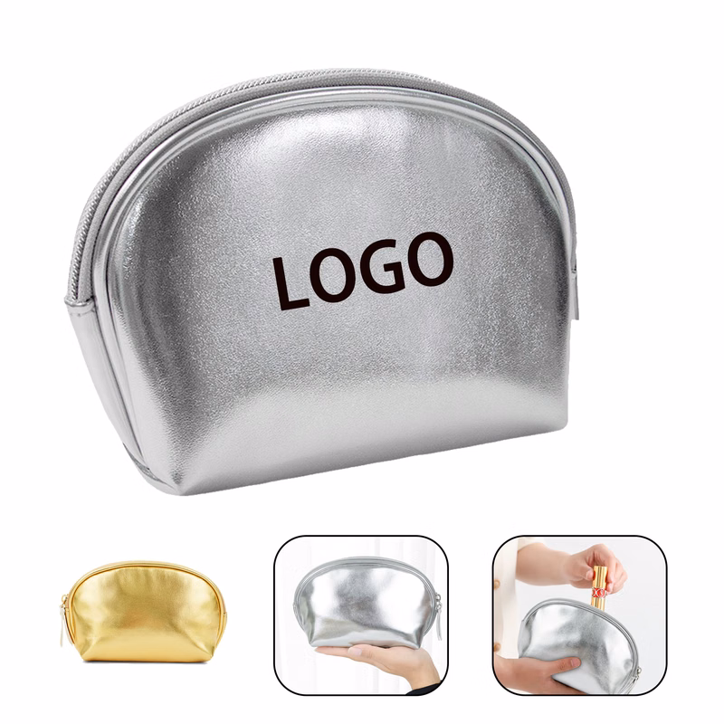 Pu Leather Shell Cosmetic Bag MOQ 50pcs