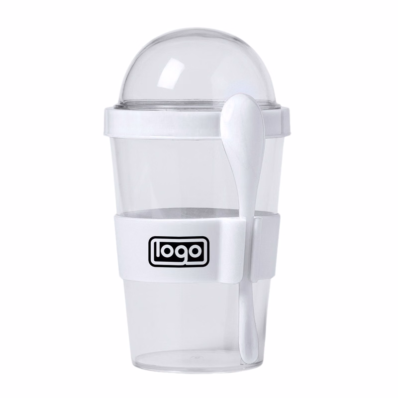 14oz Plastic Yogurt Cup with Spoon