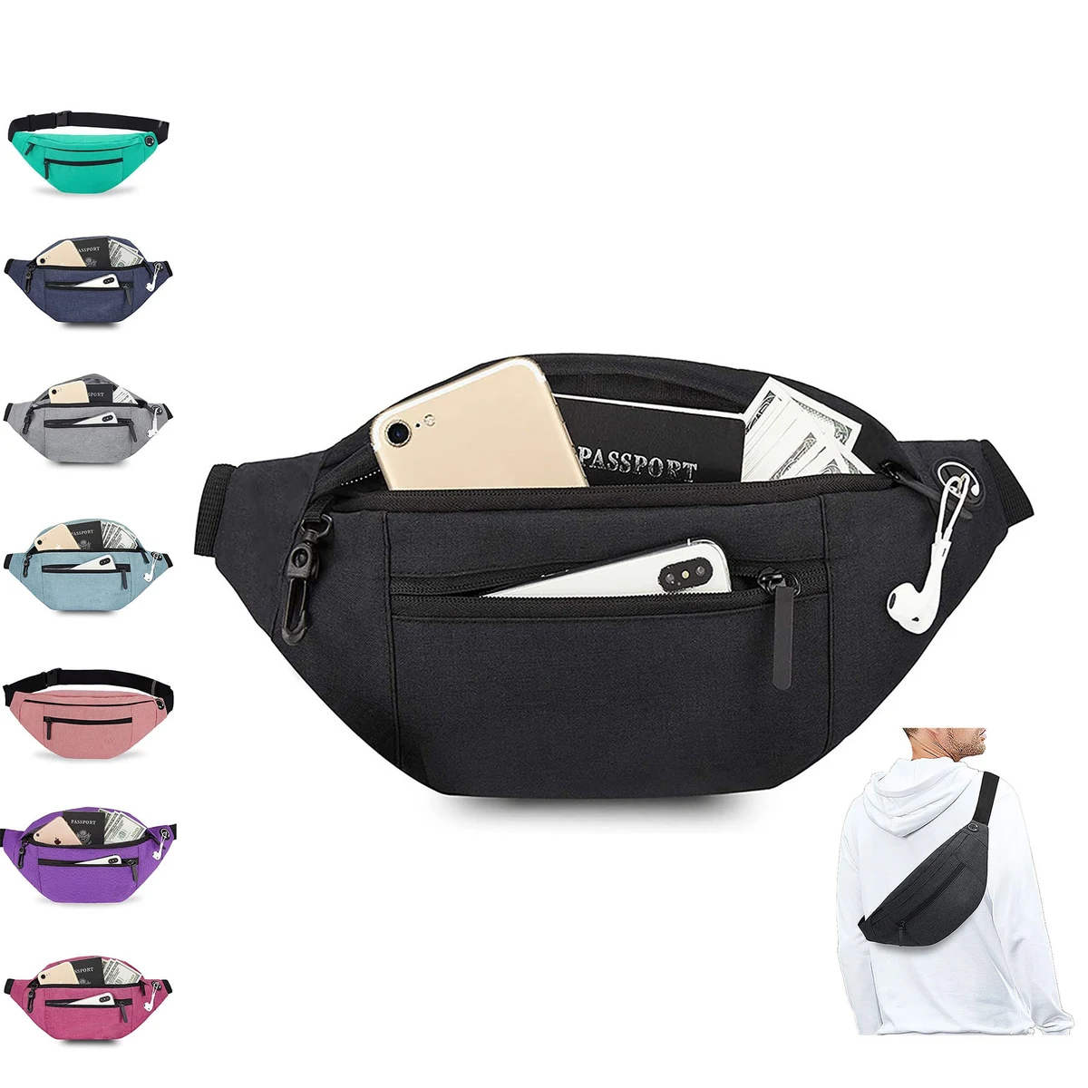 Unisex Large Crossbody Bag With Waist Bag 1