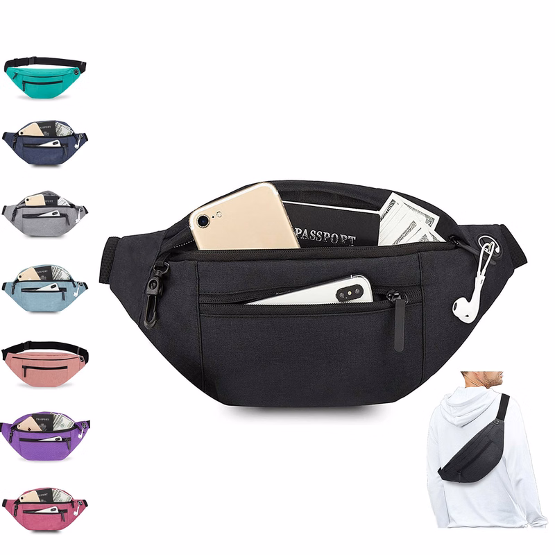 Unisex Large Crossbody Bag With Waist Bag