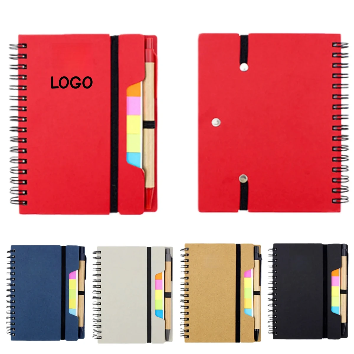 Custom Logo Sticky Notes With Pen Memo Pad Set 1