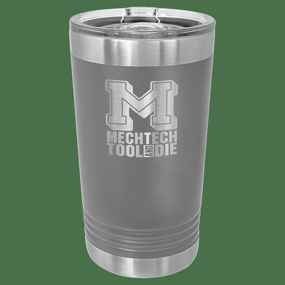 16 oz. Dark Gray Laser Engraved Polar Camel Pint Tumbler w/Slider Lid 1