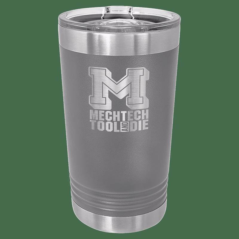 16 oz. Dark Gray Laser Engraved Polar Camel Pint Tumbler w/Slider Lid