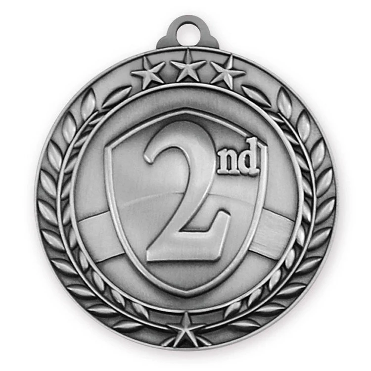2nd Place Wreath Award Medallion (1-3/4") 1