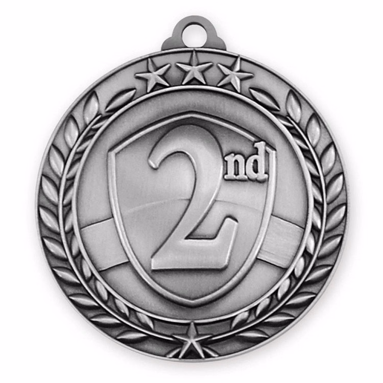 2nd Place Wreath Award Medallion (1-3/4")