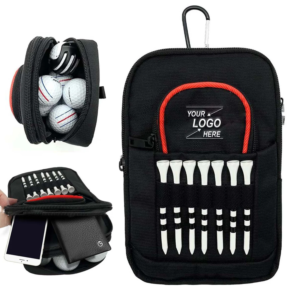 Golf Ball Pouch with Tee Holder 1