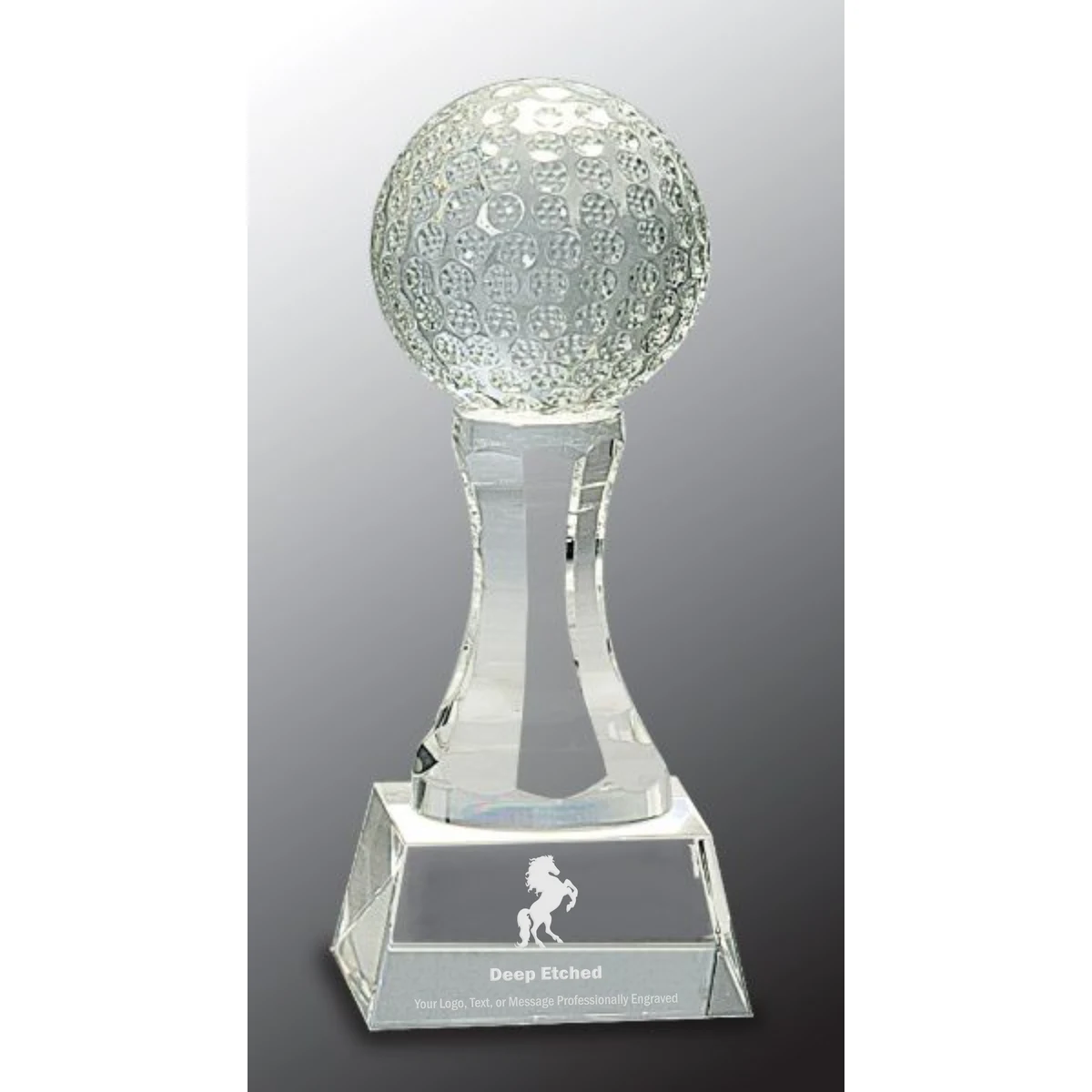 6" Crystal Golf Ball Award on Clear Pedestal Base 1