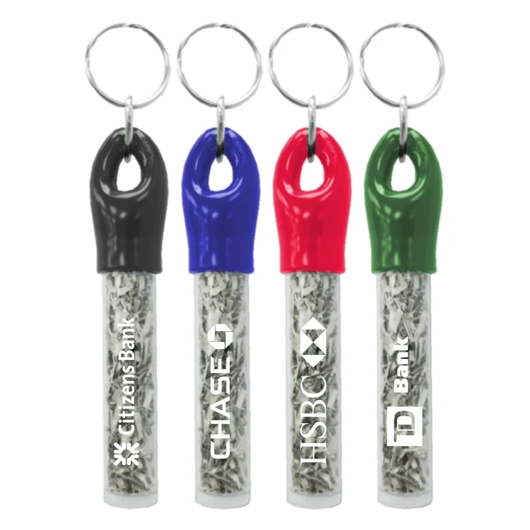 US Recycled Currency Filled Cylinder Shaped Key Chain 1
