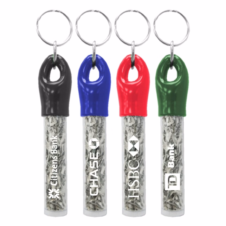 US Recycled Currency Filled Cylinder Shaped Key Chain