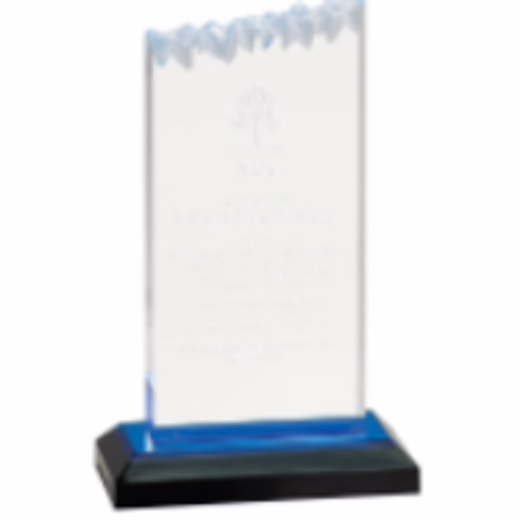 5" X 8" Blue Frosted Impress Acrylic Award