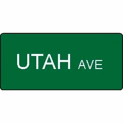 18" x 6" Custom Street Signs with reflective vinyl lettering on one side.
