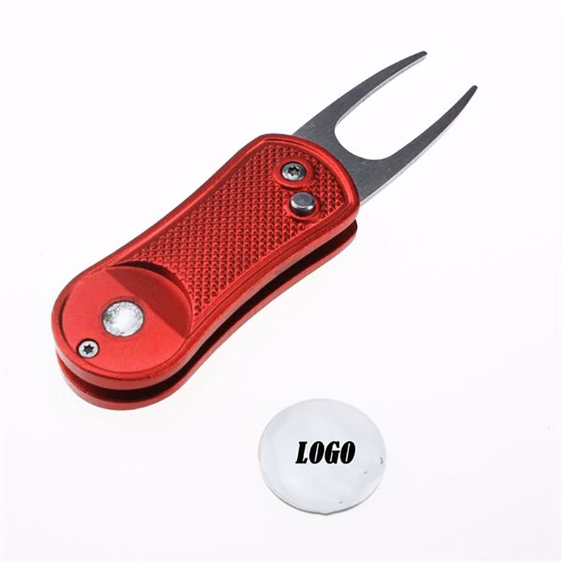 Green fork golf accessories supplies lawn repair stainless steel folding ball fork