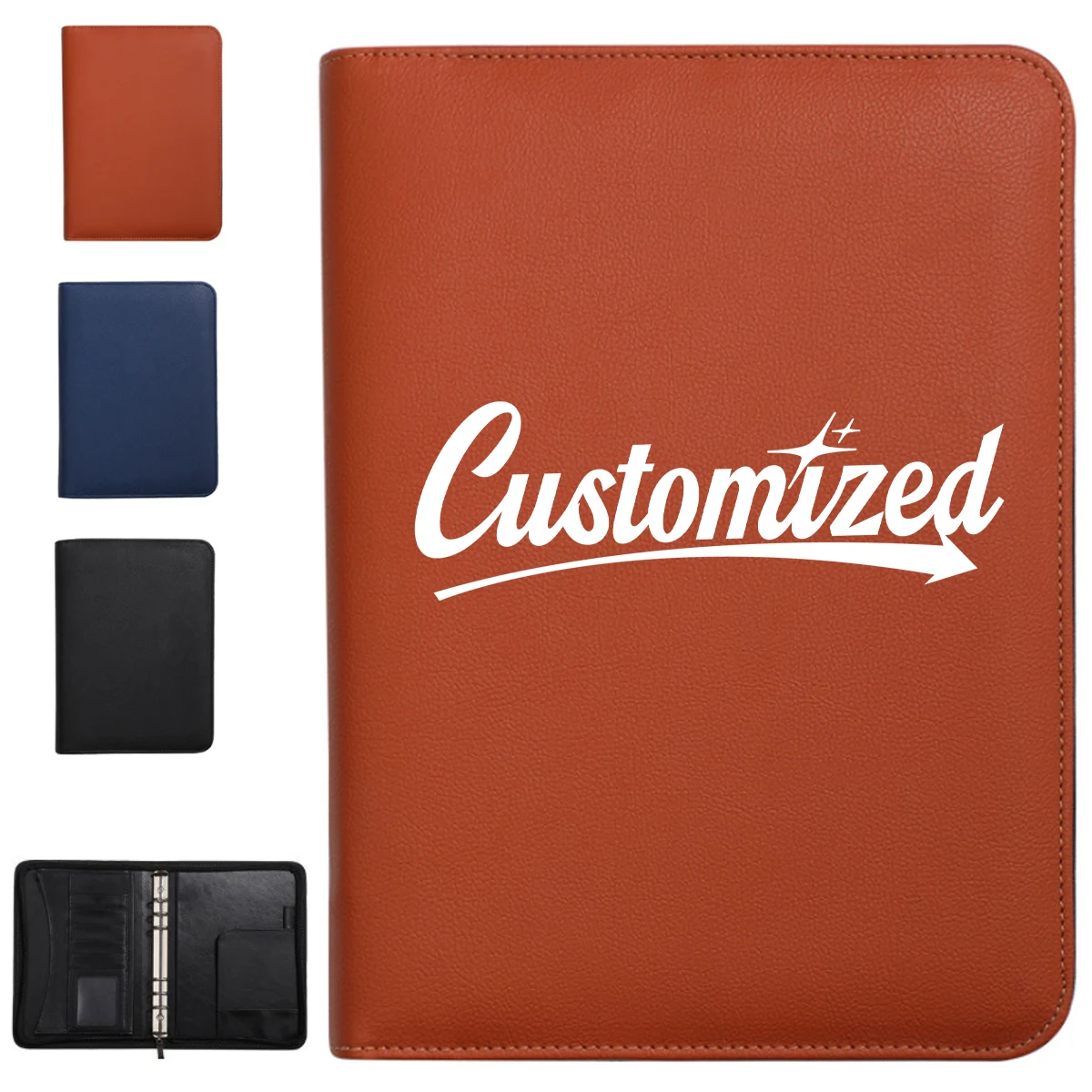 A5 Zippered PU Leather Business Notebook Organizer 1