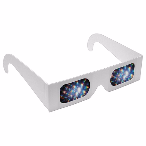 Rainbow Diffraction Glasses - White Frame - Stock
