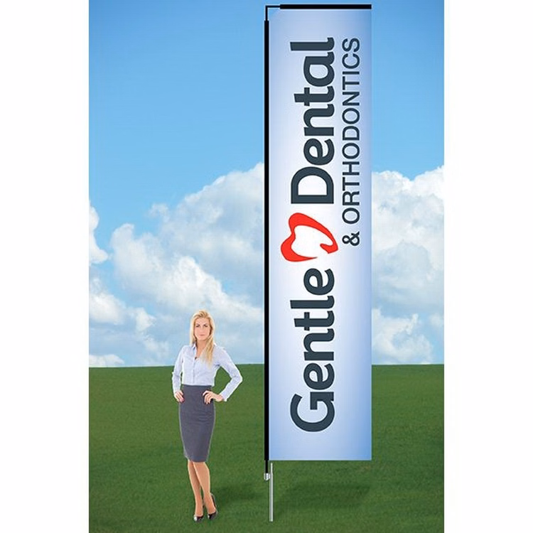 11ft Customized Flag with Ground Stake-Double
