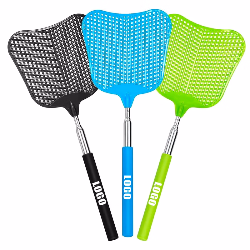 Telescopic Fly Swatter with Stainless Steel Extendable Handl