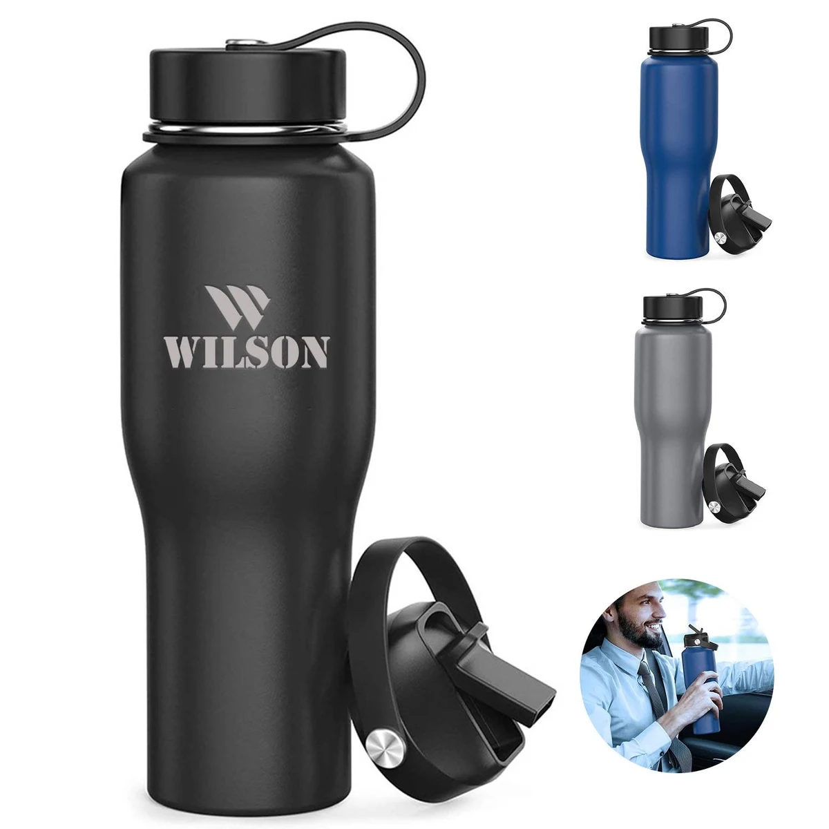 32 OZ Stainless Steel Double-Layer Portable Thermos Cup 1