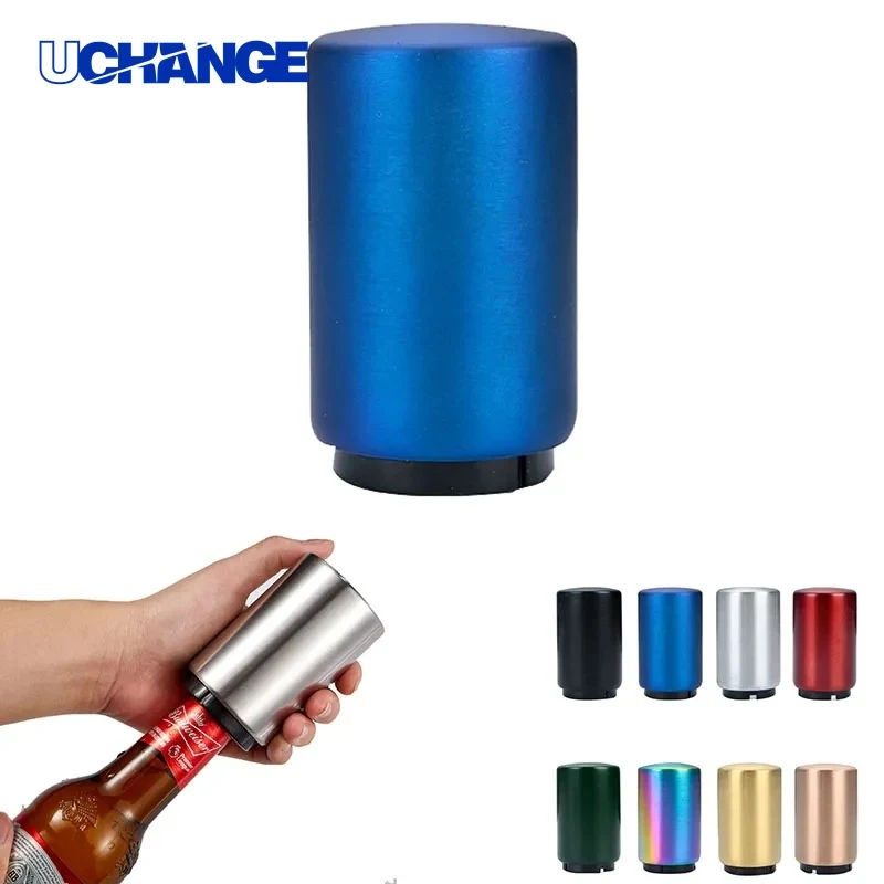 Magnetic Push-Down Stainless Steel Bottle Opener for Home & Bar Use 1