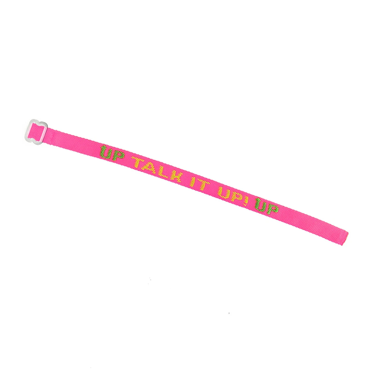 1/2" Woven Wristband w/ Clear Slide Closure - "Platinum" Weave 1