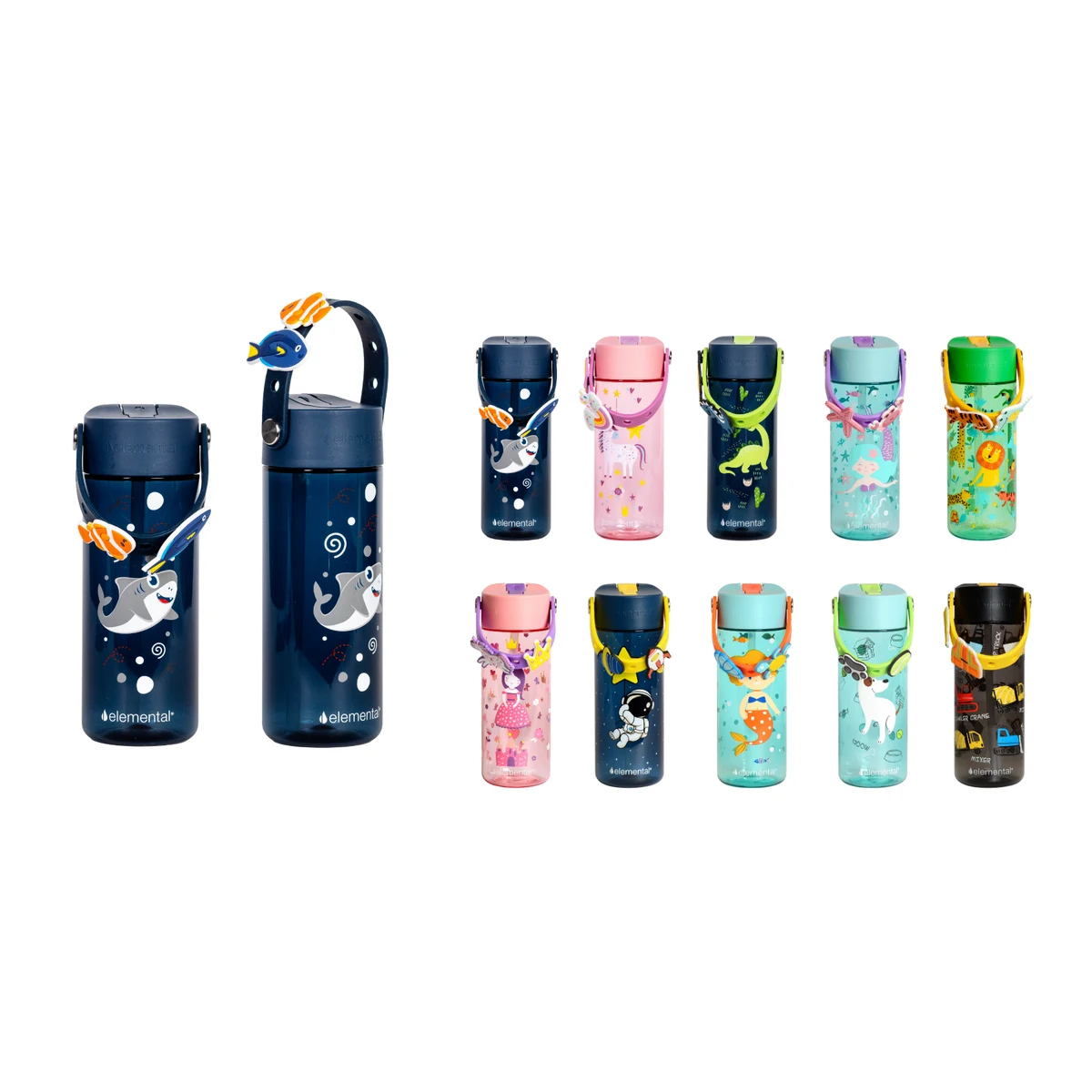 Elemental® Splash Charm 18oz Tritan Water Bottle - with Drinking Spout and Straw 1