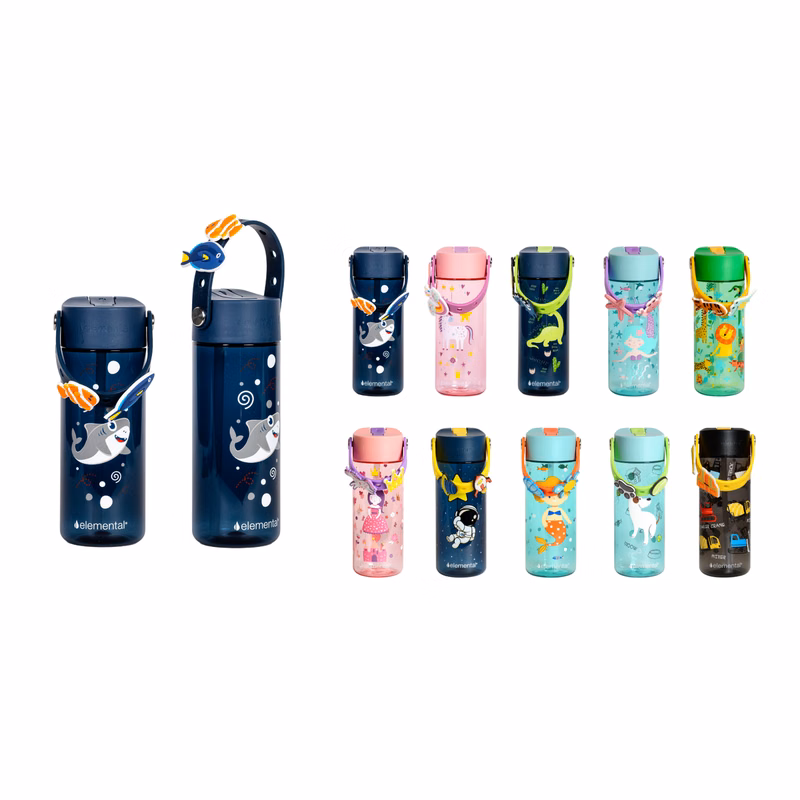 Elemental® Splash Charm 18oz Tritan Water Bottle - with Drinking Spout and Straw