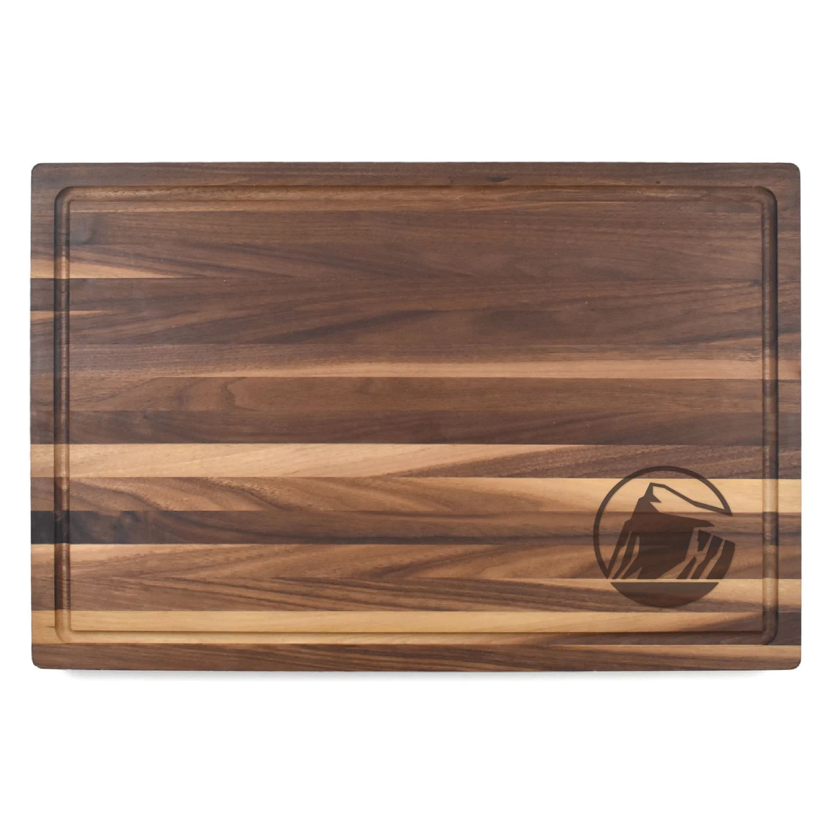 12" x 18" x 1 1/4" Walnut Butcher Block with Juice Groove 1