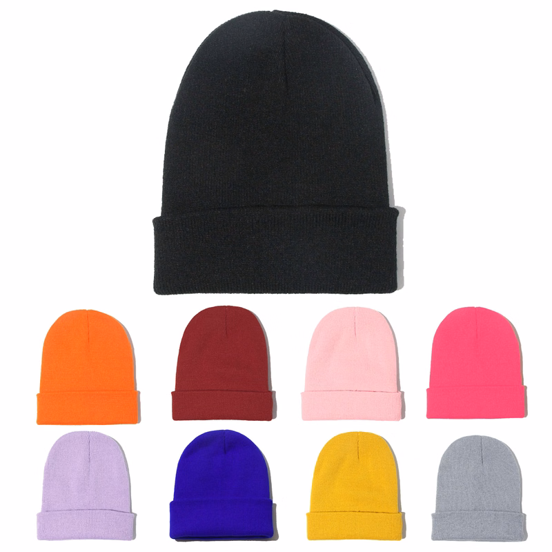 Solid Colour Light Panel Wool Knitted Hat