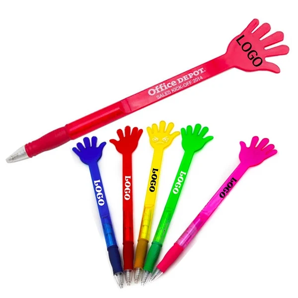 Custom 10.5 Inch High Five Pen with Rubber Grip — Fun Promotional Writing Giveaway 1