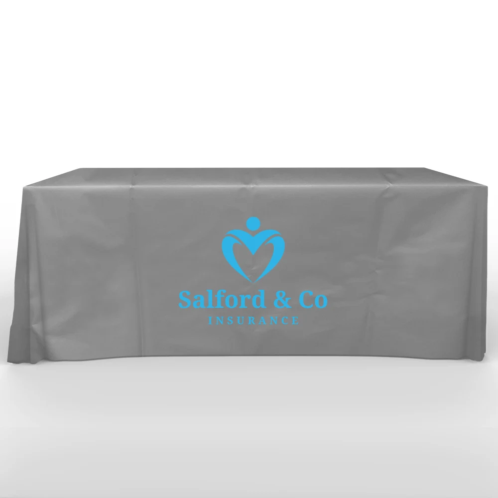 Recyclable, Non Woven 8' Flat, 3 Sided Screen Print Table Cover- Colors 1