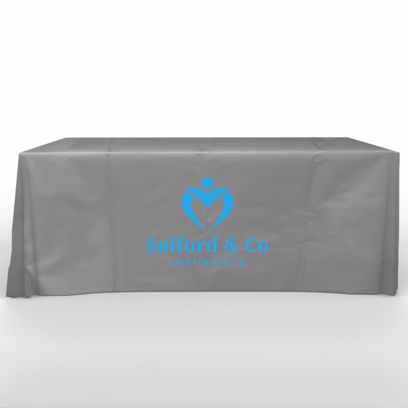 Recyclable, Non Woven 8' Flat, 3 Sided Screen Print Table Cover- Colors