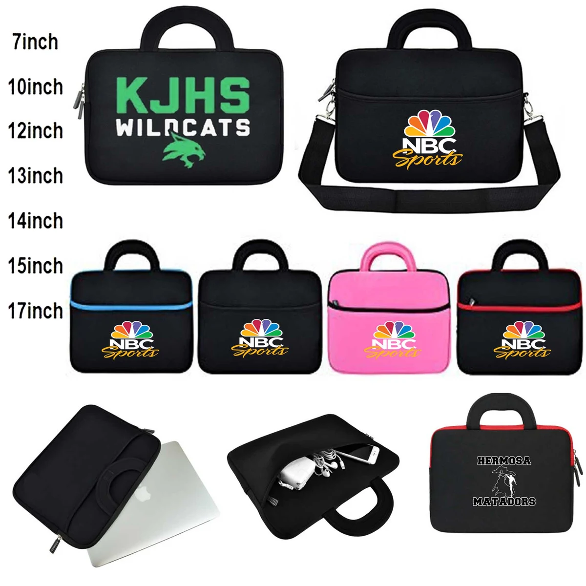 Promotek iBank® Neoprene Case for 7" Laptop / Tablet with handle & strap 1