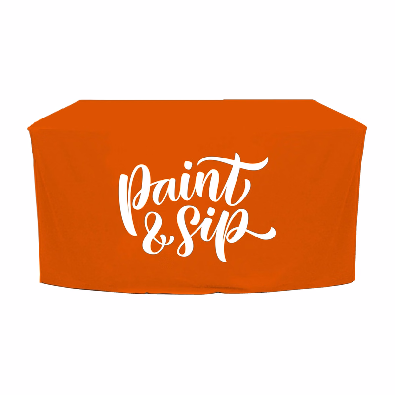 4 ft. x 24 in. Fitted PolyKnit Table Cover (One Color Logo)