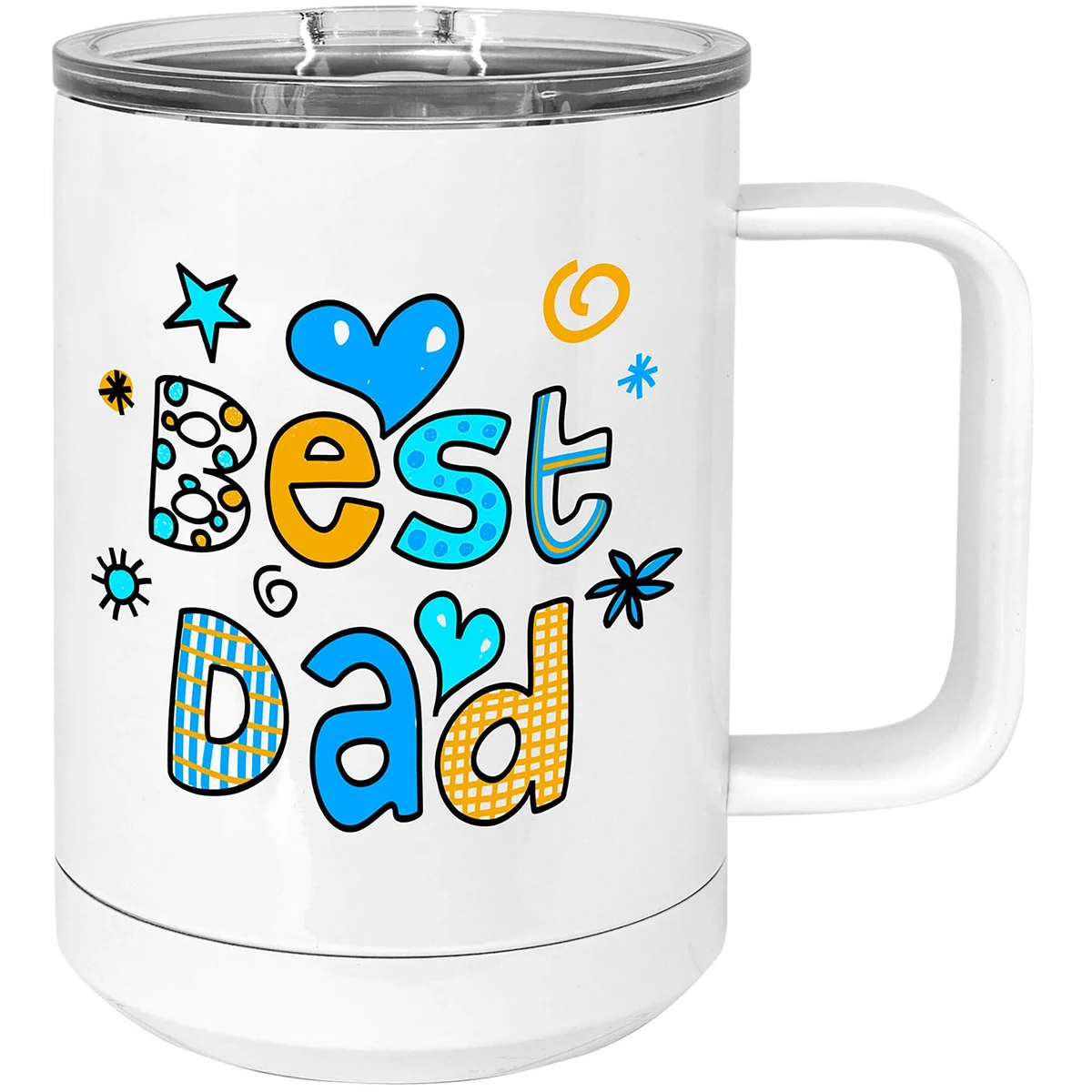 Sublimatable Full Color Photo Mug15 oz. White Vacuum Insulation w/Slider Lid 1