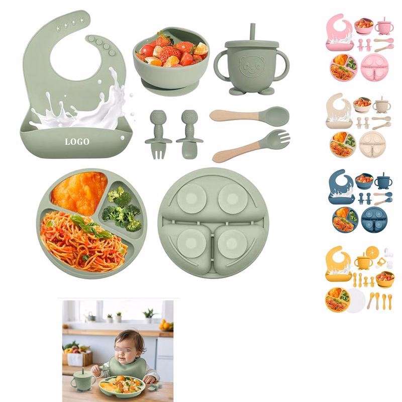 8 Piece Silicone Suction Bowl