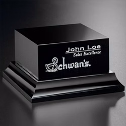 Black Glass Base - Square Tiered