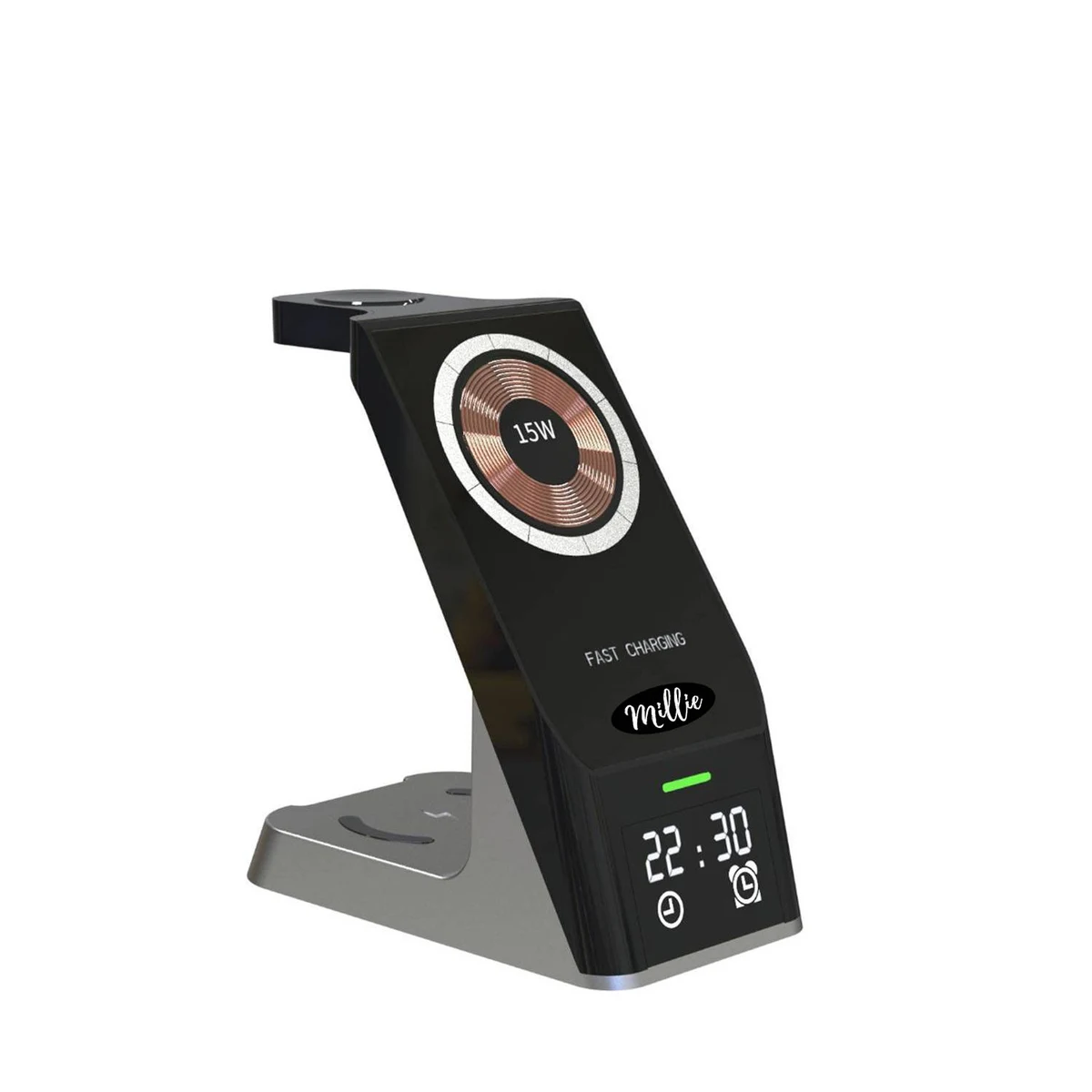 Magnetic Compact Wireless Charger w/ Clock 1