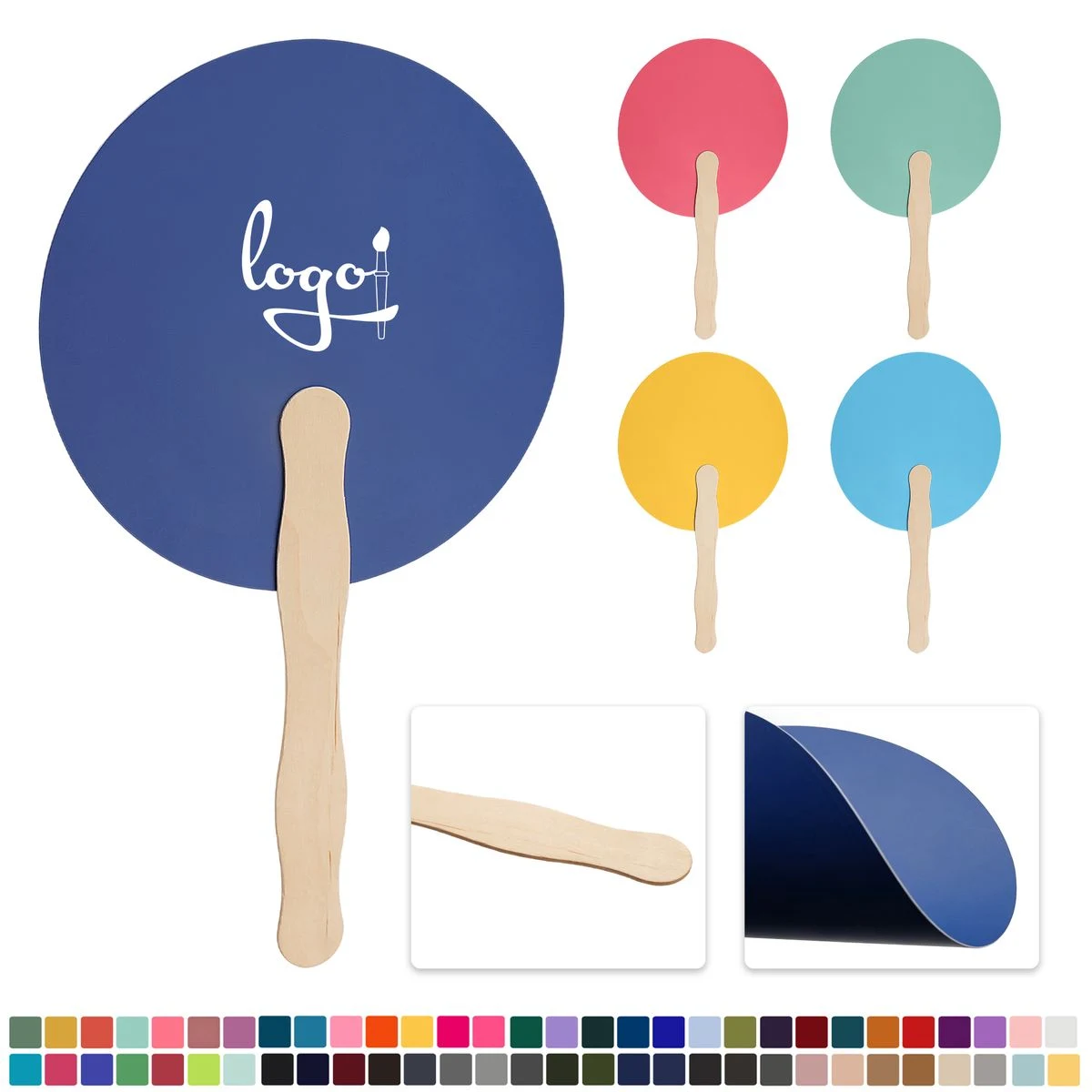Promotional Wooden Handle Hand Fan for Business Advertising 1