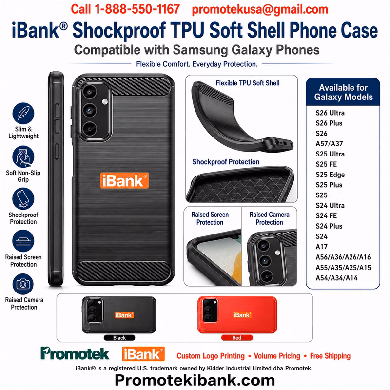 iBank ® Shockproof TPU Soft Shell Phone Case Compatible with Samsung Galaxy phones