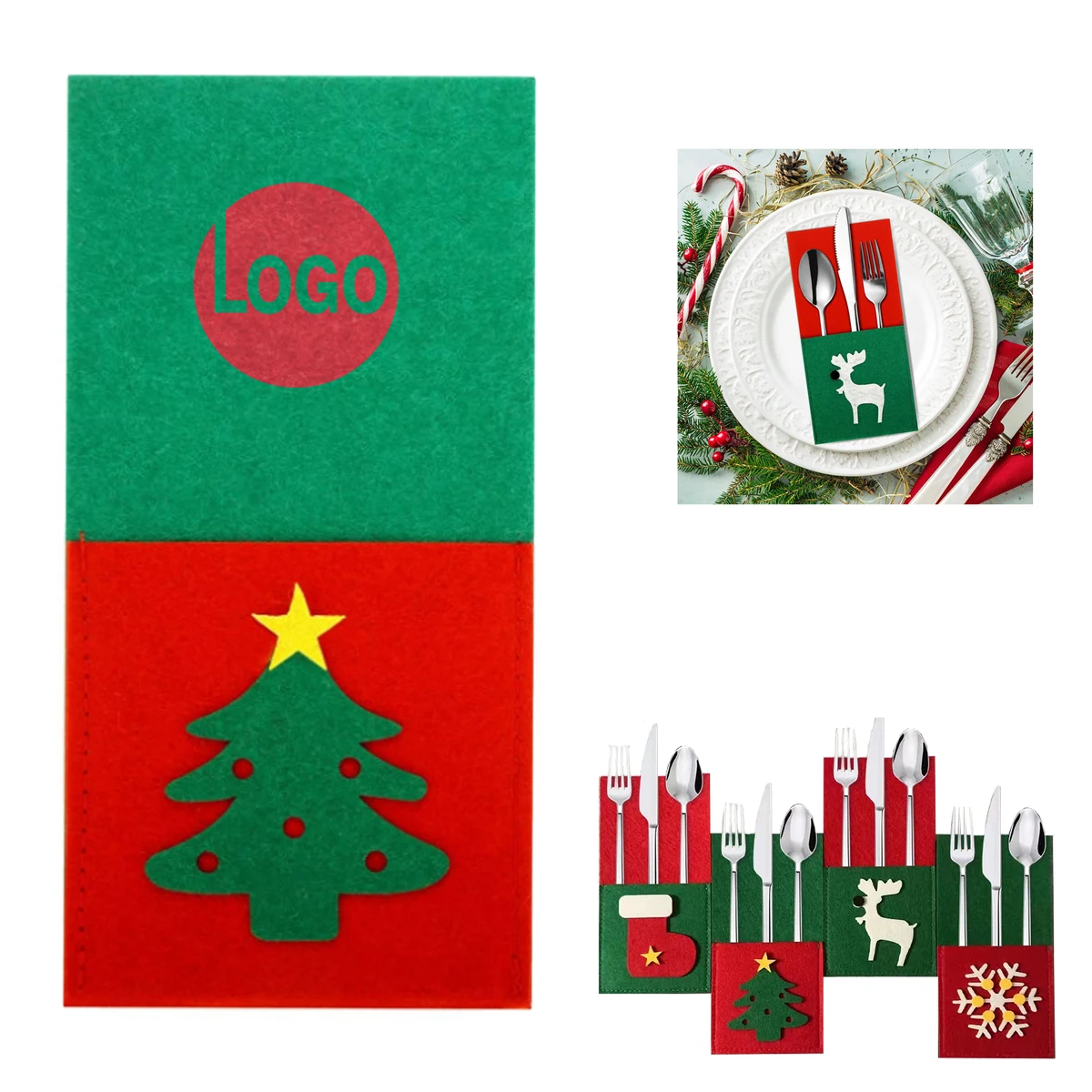 Christmas Felt Cutlery Pouch 1