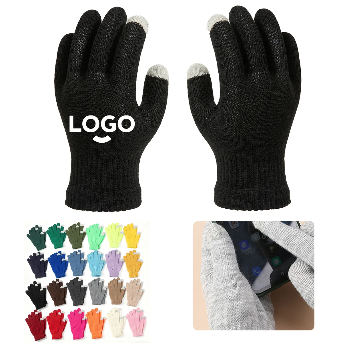 Winter Elastic Knit Touchscreen Gloves MOQ 50 1