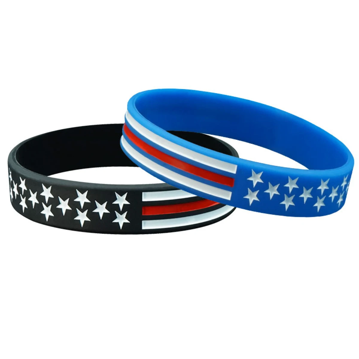 Debossed AmericanFlag Silicone Wristband 1