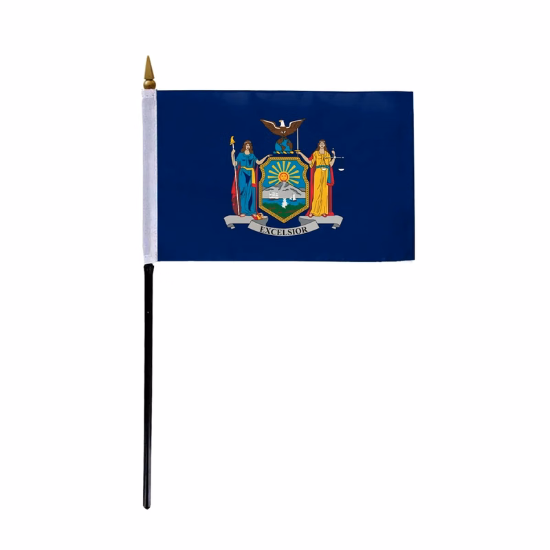 4"x6" & 12"x18'' New York ePoly Printed Stick Flags