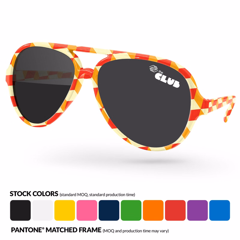 Aviator Sport Sunglasses w/ Full Frame Sublimation Wrap