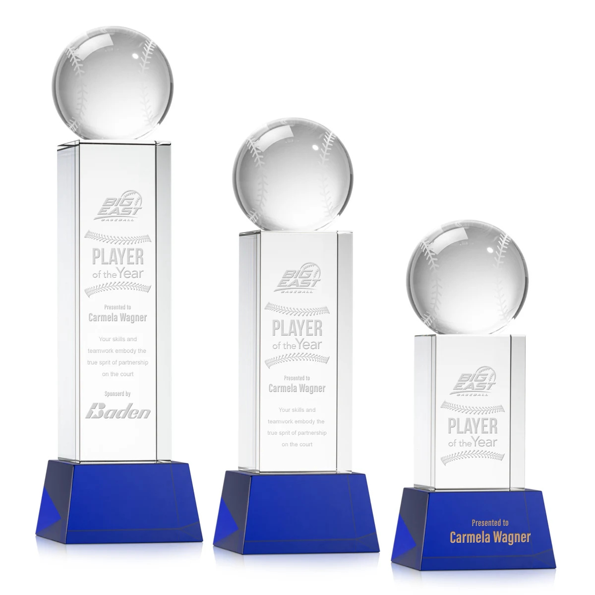 Baseball Award on Belcroft Base - Blue 1