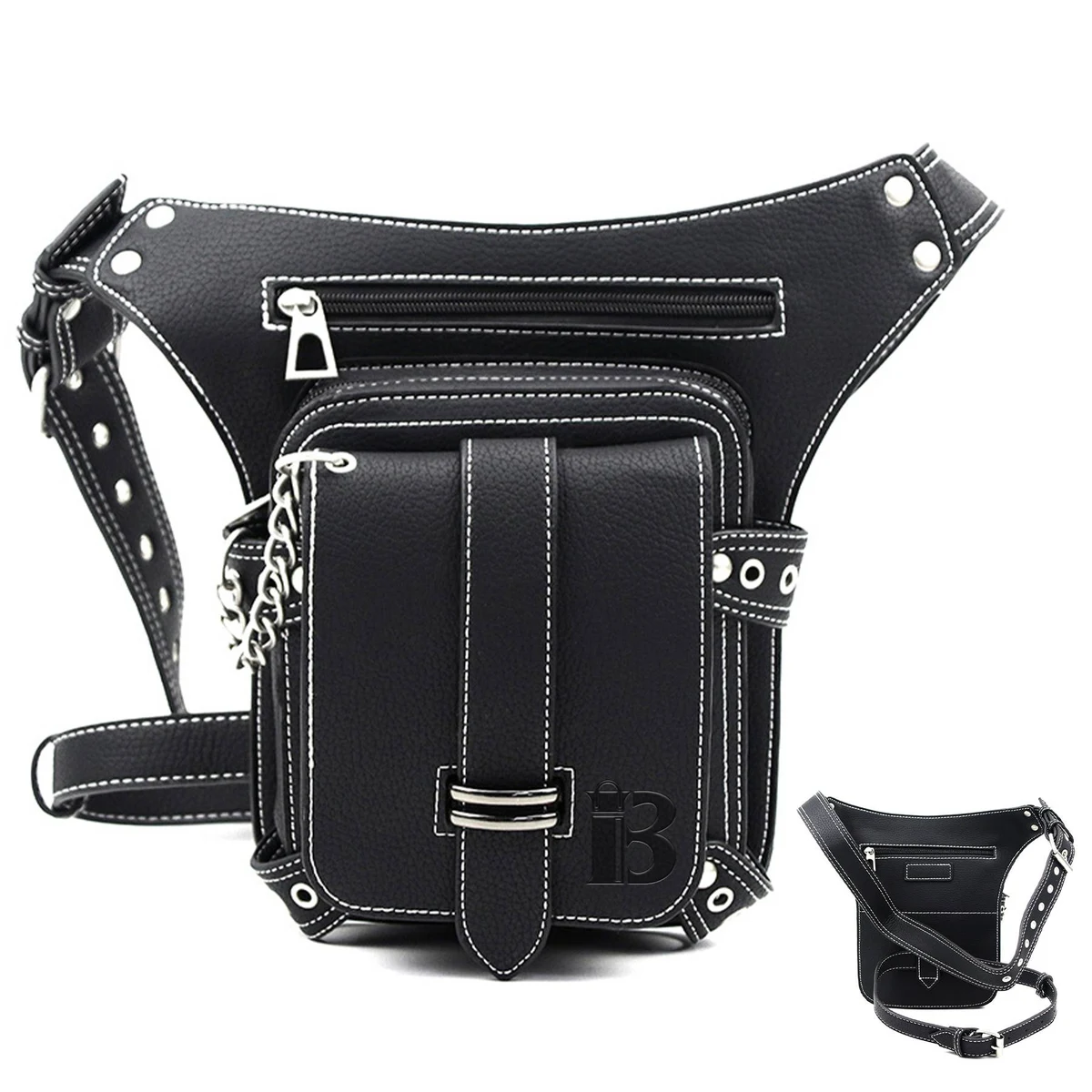 PU Steampunk vintage belt bag fanny pack 1