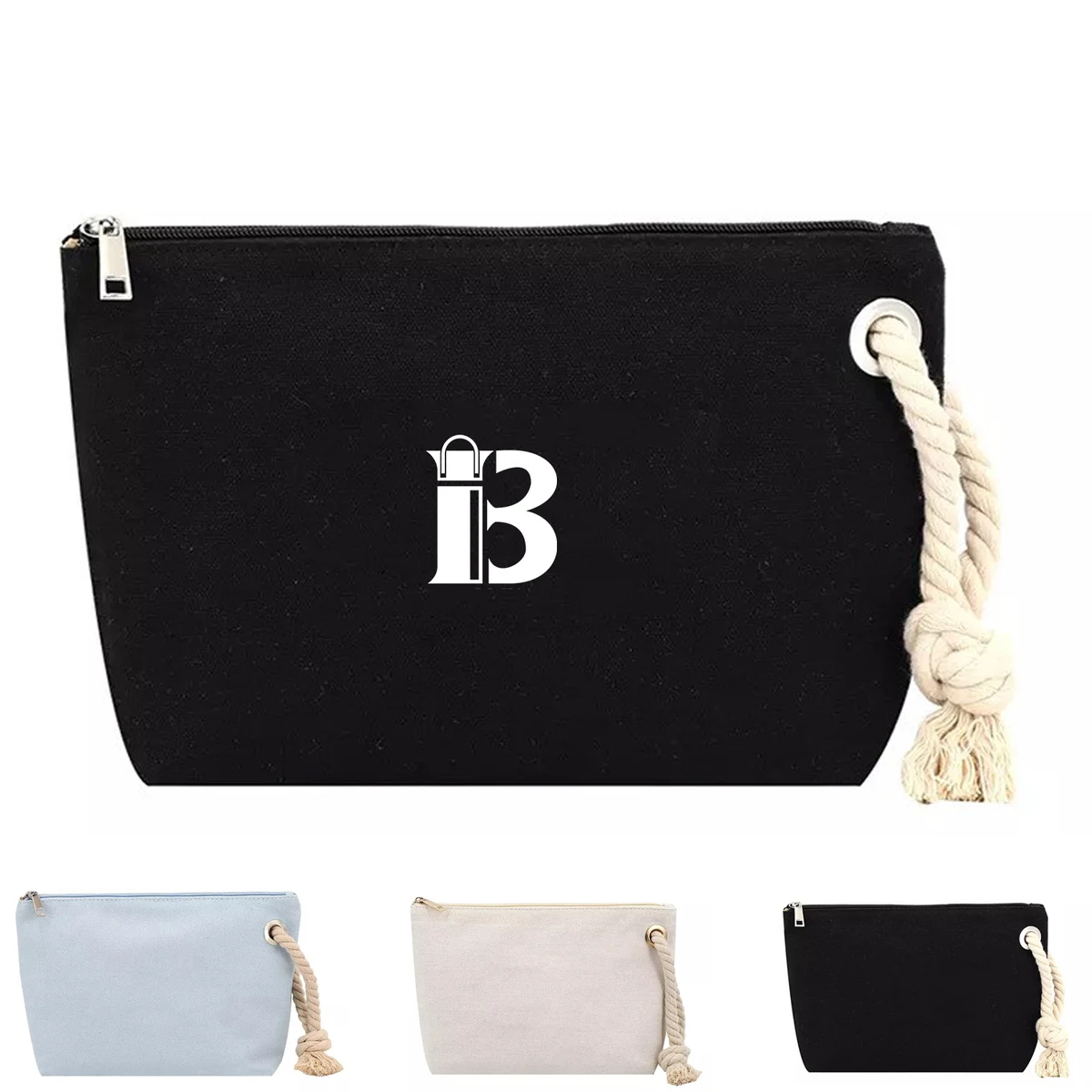 Portable Canvas Cord Hand Bag, custom tote bag with logo imprint 1
