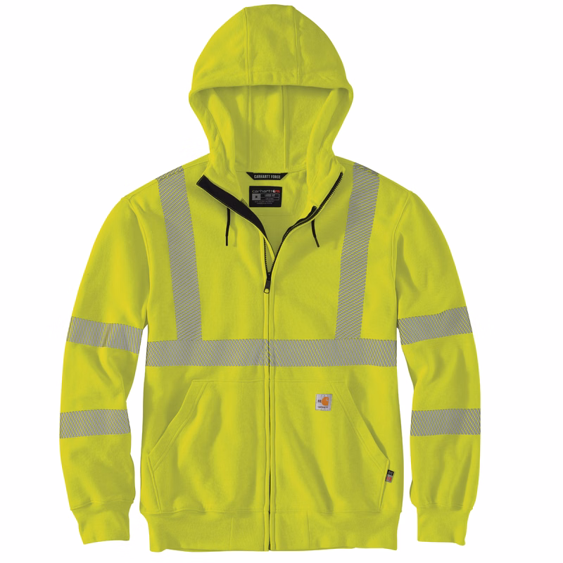 Carhartt Mens FR HV Force Full Zip Class 3 Sweatshirt
