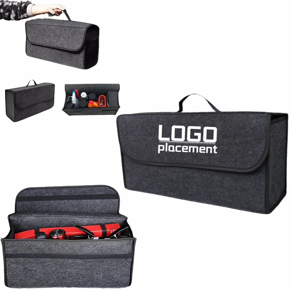Large-Capacity Felt Car Trunk Organizer: Foldable 1