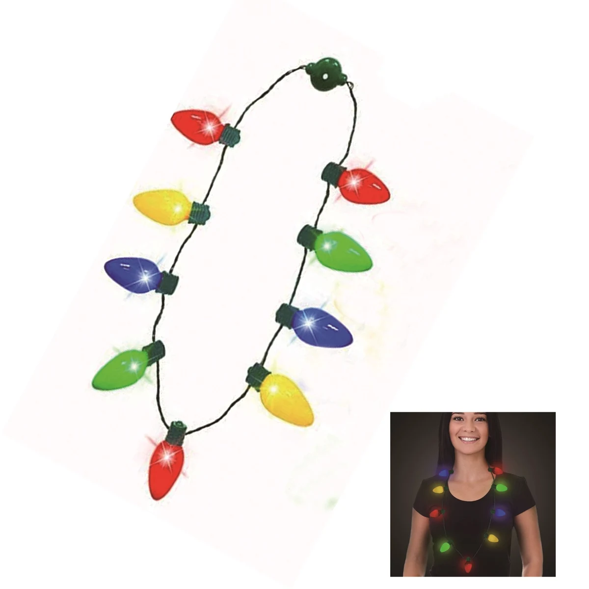 Christmas LED Light-Up Bulb Necklace 1