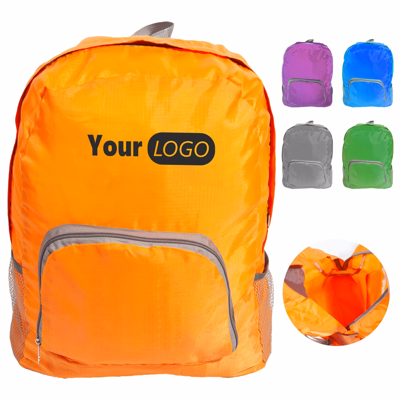 Polyester Compact Foldable Backpack With Custom Logo